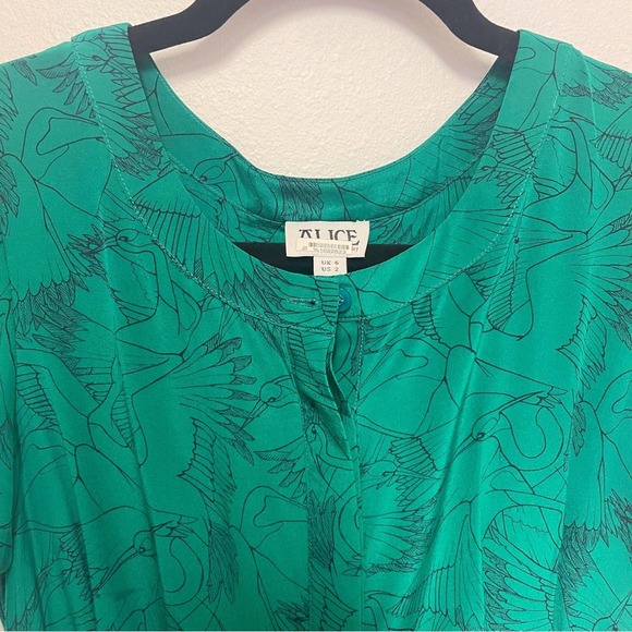 ALICE by Temperley Green Mini Dress - Picture 2 of 4